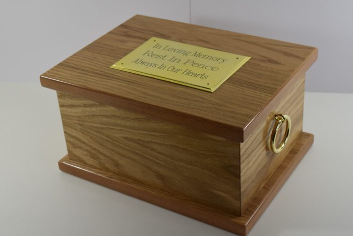 Windsor oak veneer casket for ashes