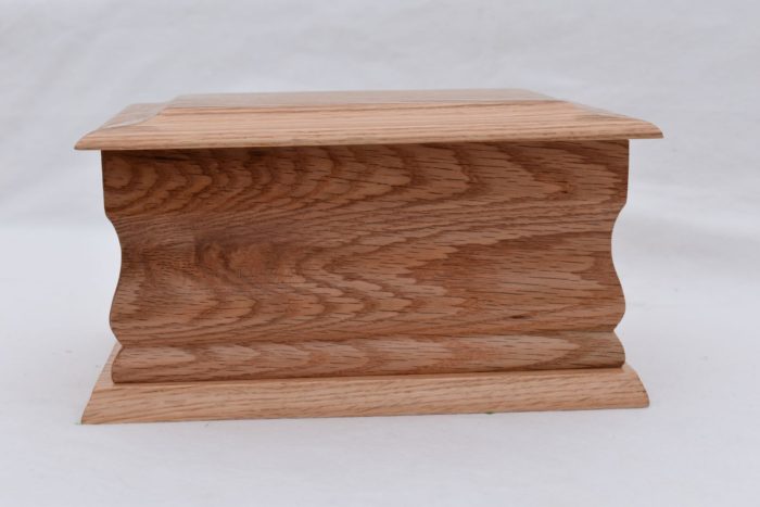 Oak moulded casket side